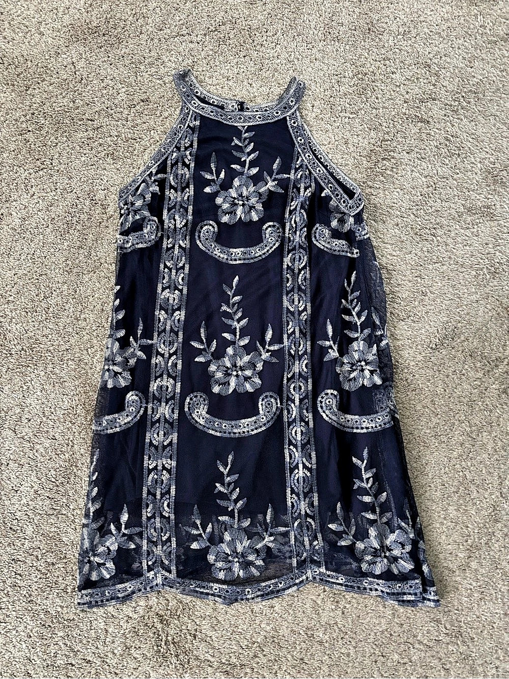 Altar’d State Floral Mini Dress in Blue & White Size Small